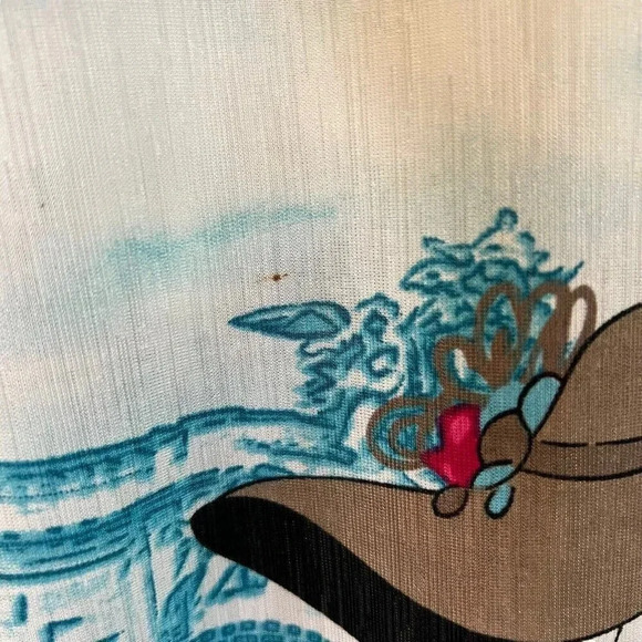 LP Rhinestone Studded Novelty Blouse XXL Woman Cheetah Building Ruched Stretch - Picture 14 of 15